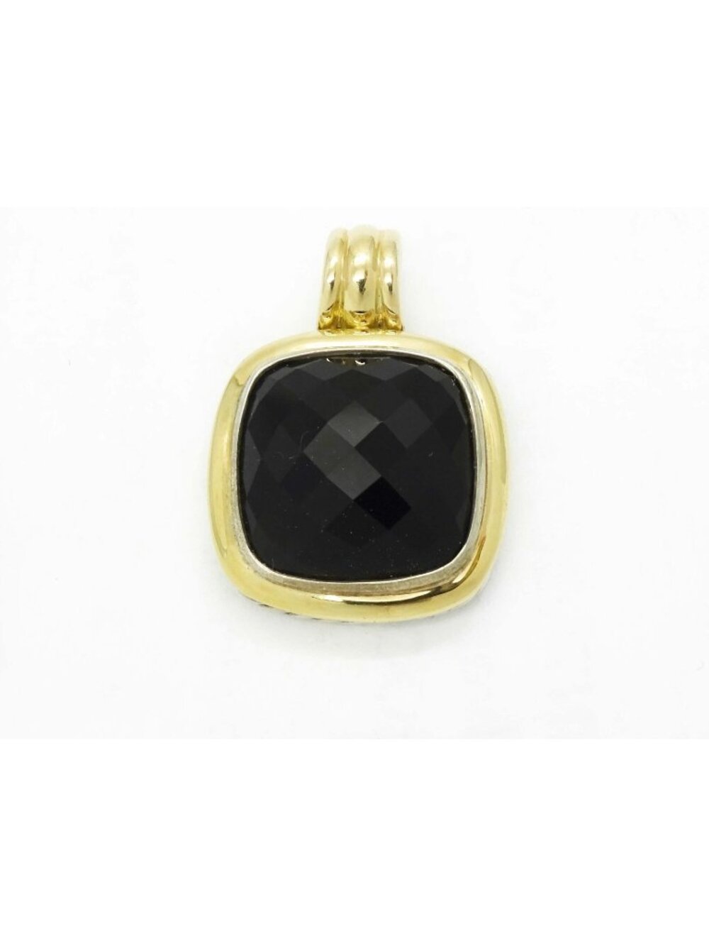 David Yurman Albion Onyx Slide Enhancer Pendant Sterling Silver & 18k Gold